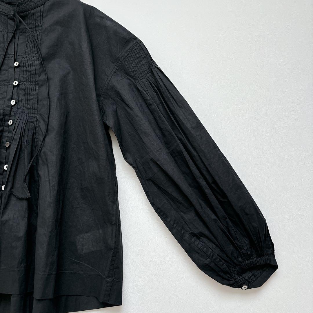 未使用に近い✨かぐれ 25AW コットンオーガンジーブラウス ブラック フリー