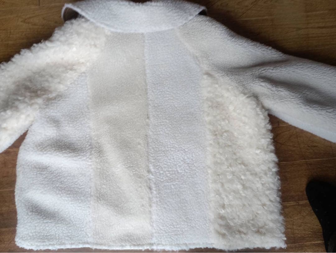 ジャケット・アウター cara reversible patchwork mouton coat