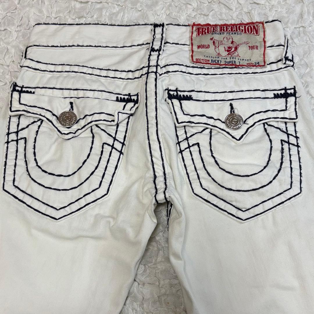 レア ホワイト true religion ricky superT デニム