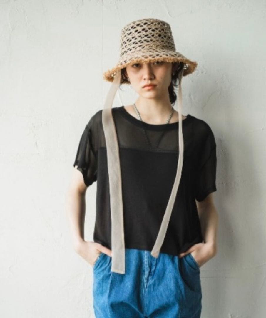 ☆オリエントミリナリー ラフィア透かし編みクロッシェハット☆