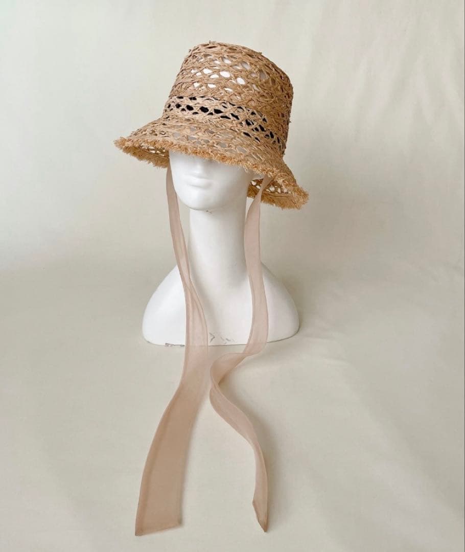 ☆オリエントミリナリー ラフィア透かし編みクロッシェハット☆