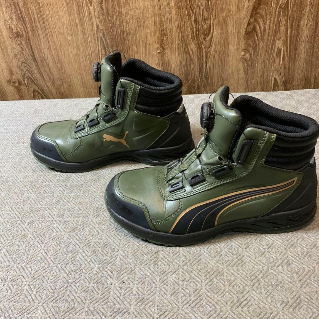 J244\" PUMA オリーブグリーン 安全靴 A種 25cm