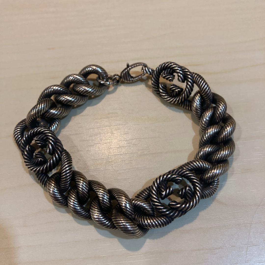 GUCCI グッチ　アラベスクインターロッキングＧ　ツイストブレスレット 925