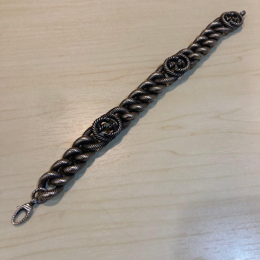 GUCCI グッチ　アラベスクインターロッキングＧ　ツイストブレスレット 925