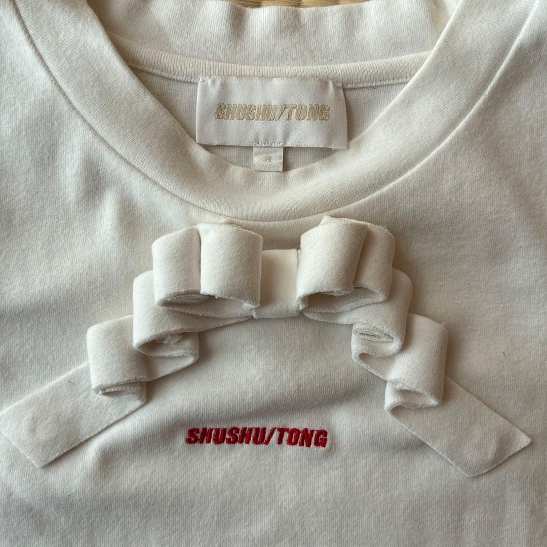 トップス SHUSHU/TONG 3D ribbon short T-shirt
