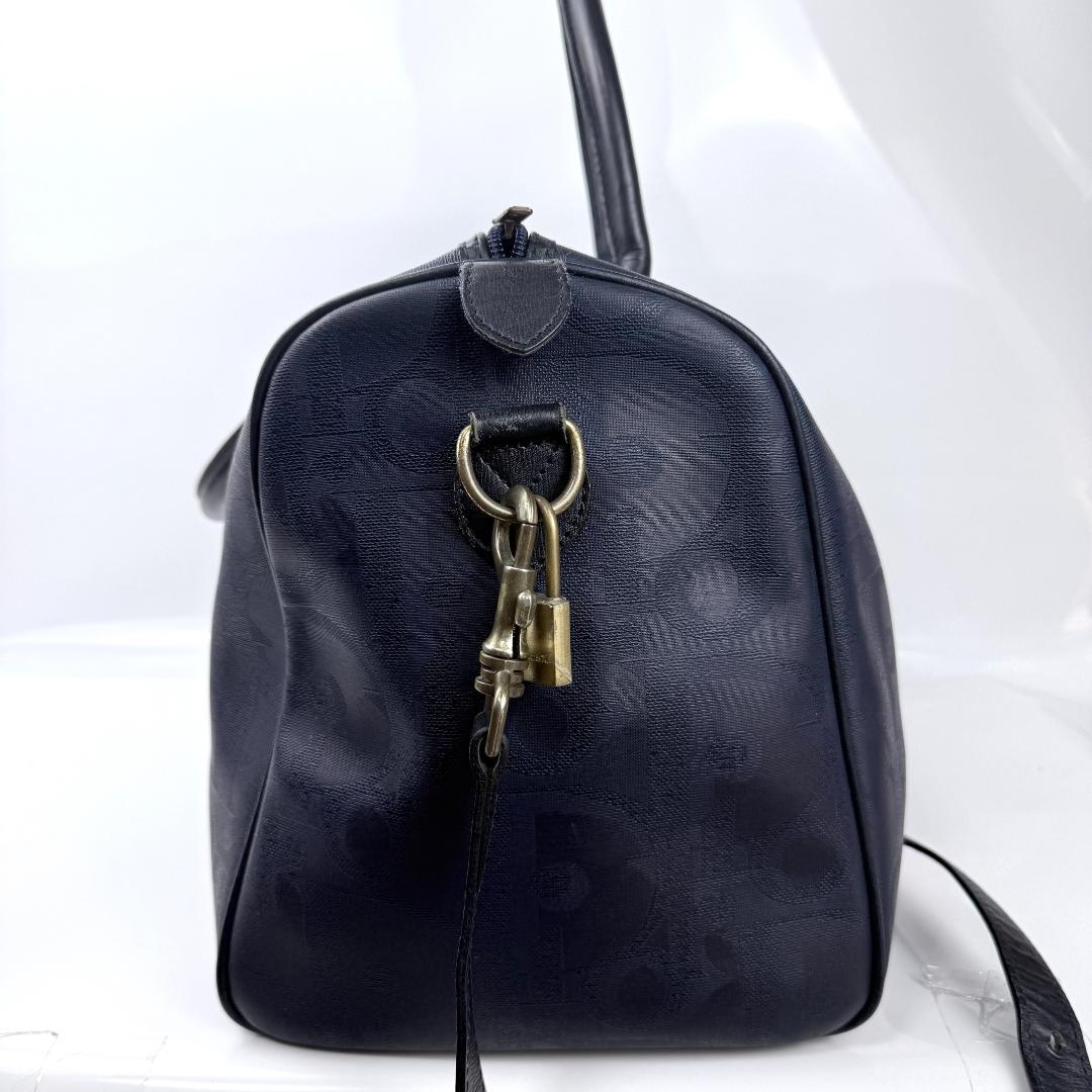 ディオール ボストンバッグ トロッター オーバル PVC レザー 2WAY 紺