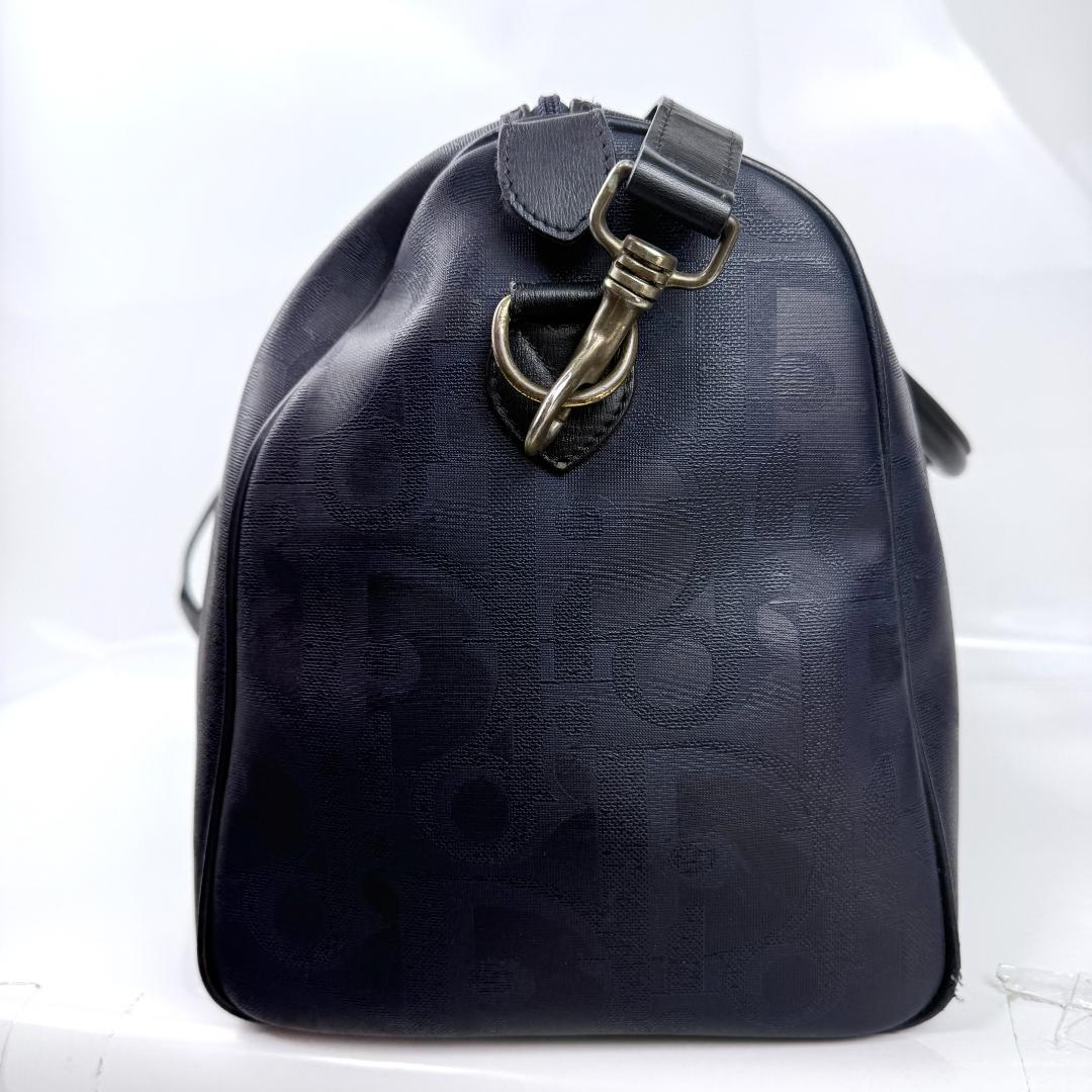 ディオール ボストンバッグ トロッター オーバル PVC レザー 2WAY 紺