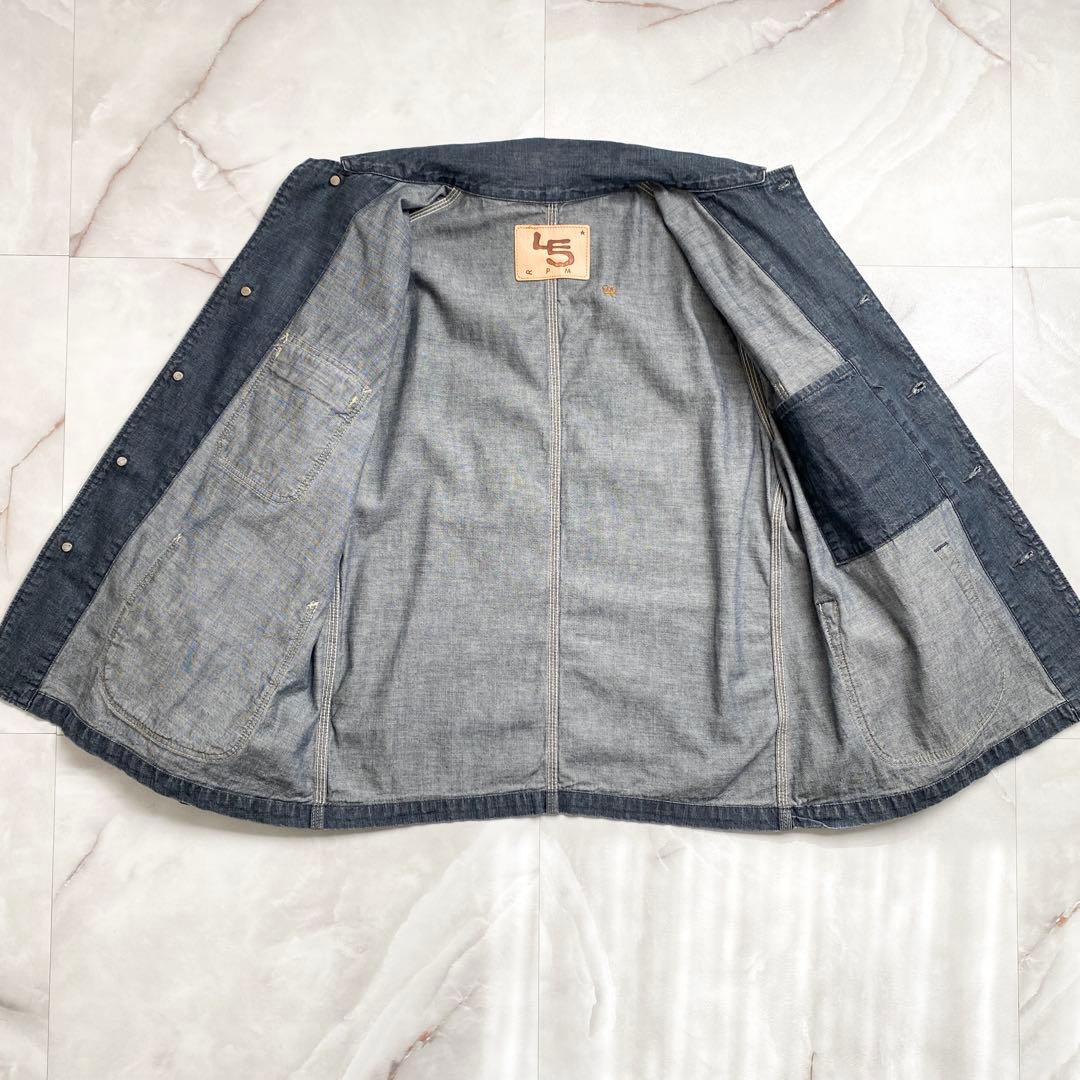 A15637 美品 45R 麦デニムの908カバーオール　影色納戸重 1