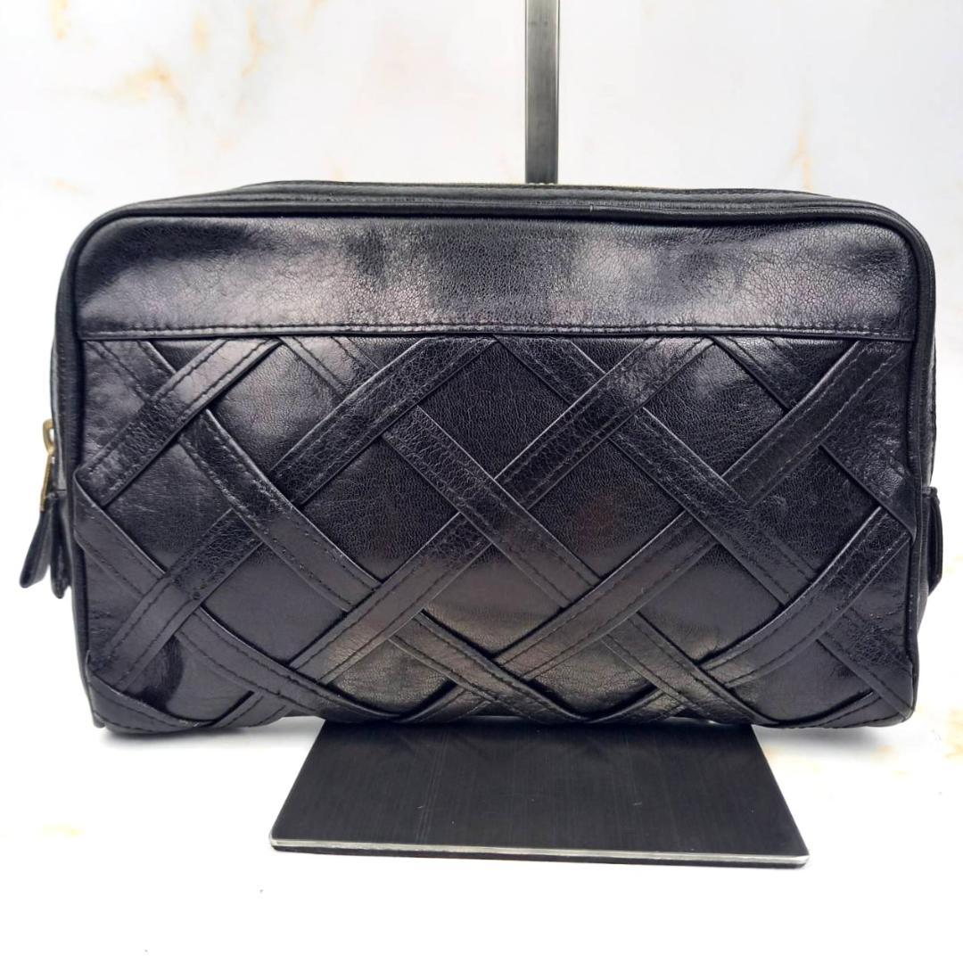 ✨希少・良品✨ イヴサンローラン クラッチバッグ セカンドバッグ レザー 黒