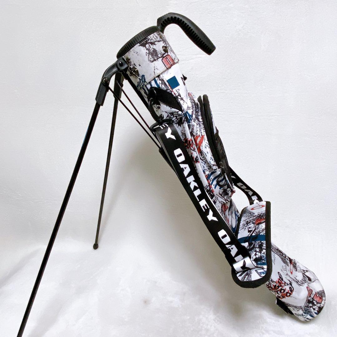 希少　オークリー　スタンド式クラブケース　総柄　白　セルフスタンドクラブケース