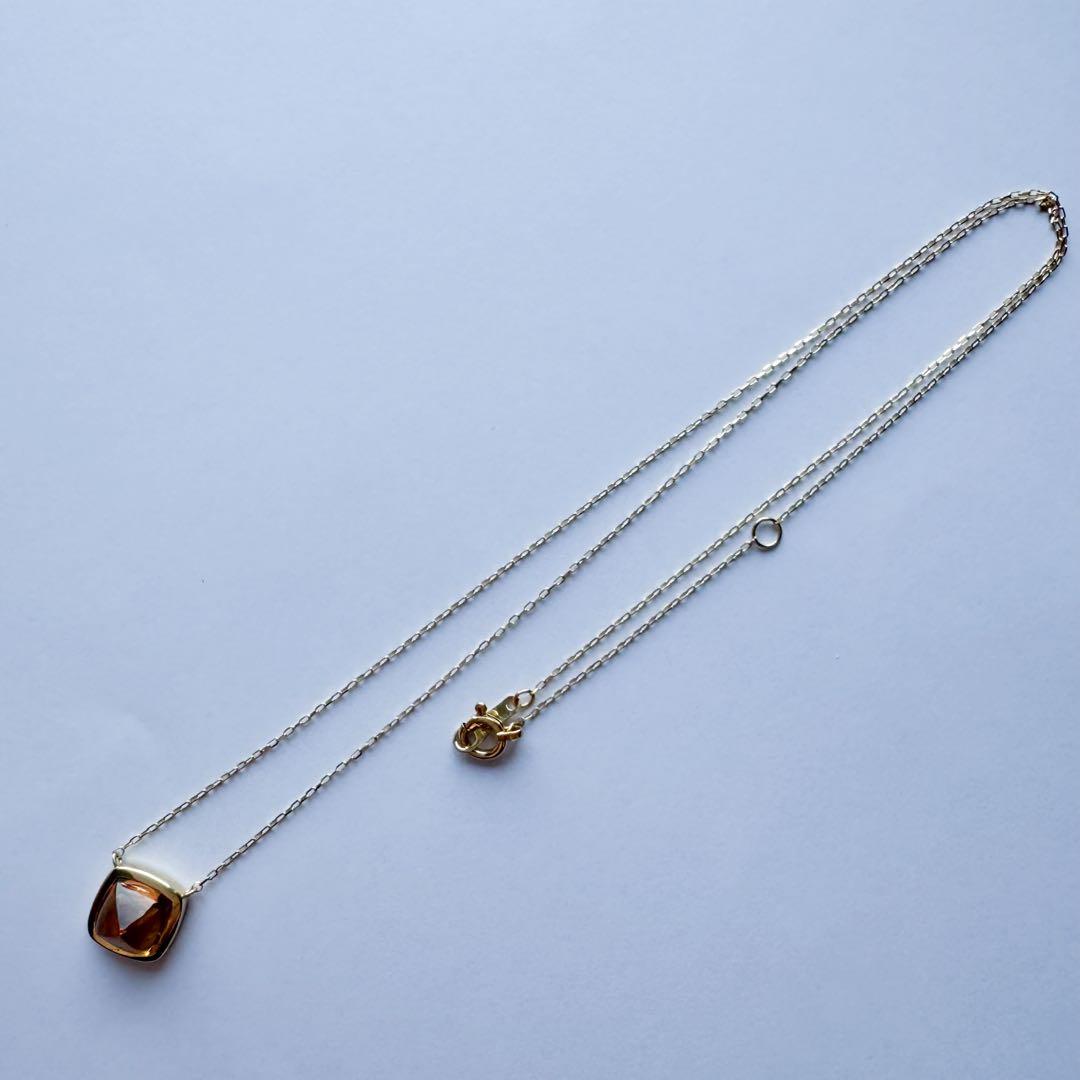 K18 シトリン ネックレス 1.54ct シュガーローフカット