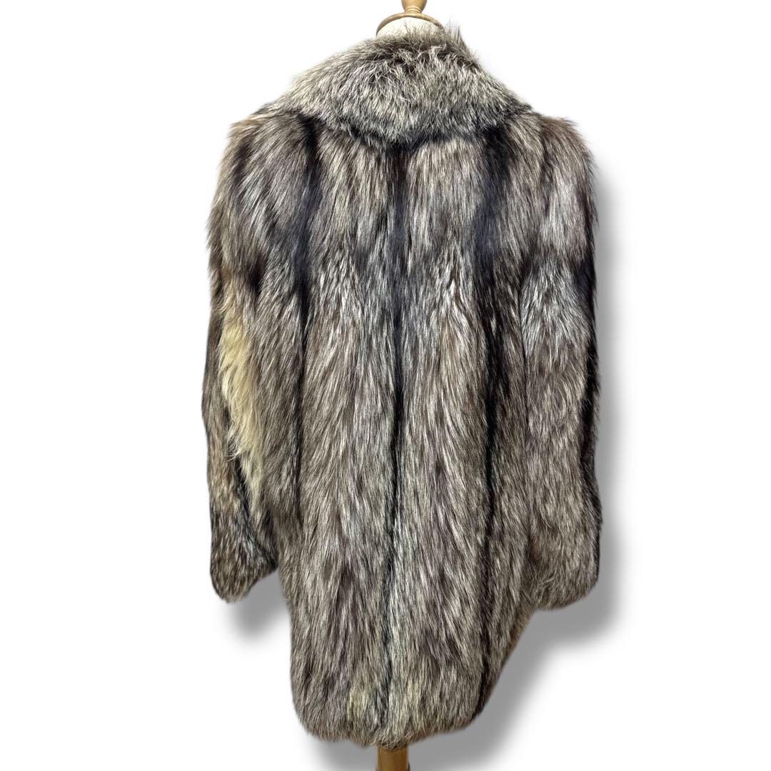 極美品 SAGA FOX 金サガ シルバーフォックスセミロングコート 毛皮 M