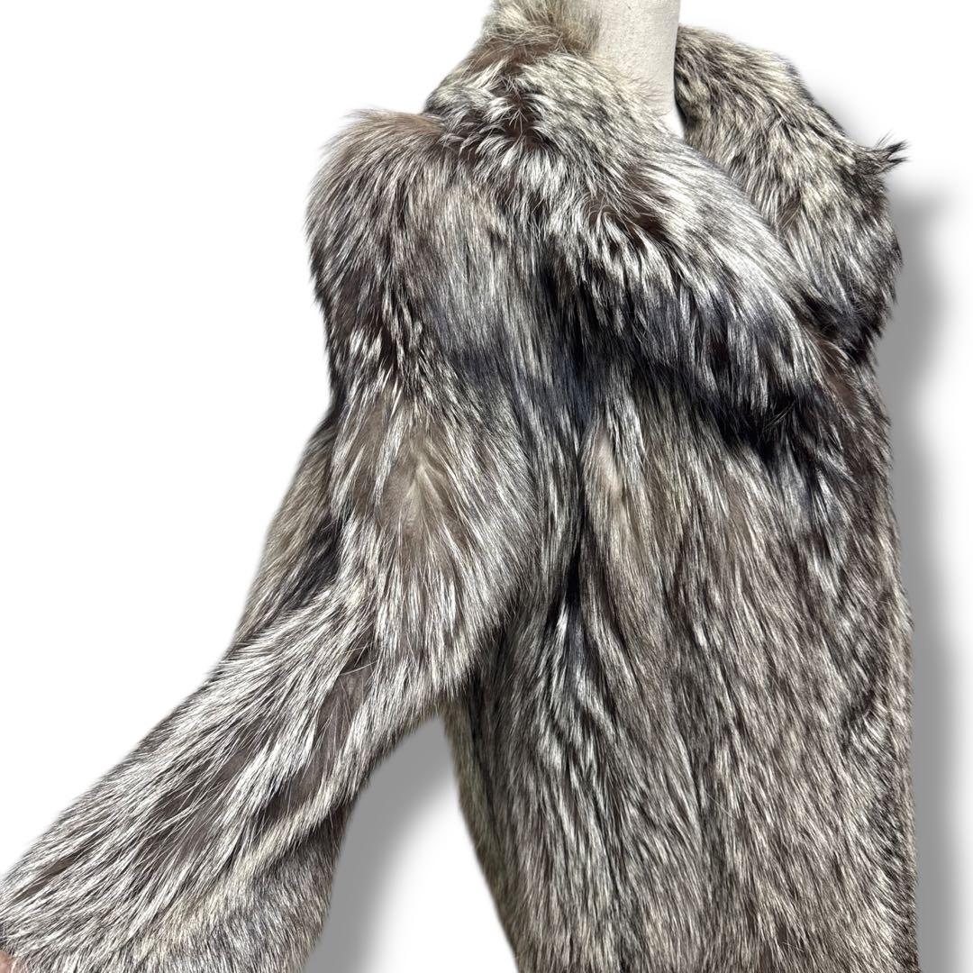 極美品 SAGA FOX 金サガ シルバーフォックスセミロングコート 毛皮 M
