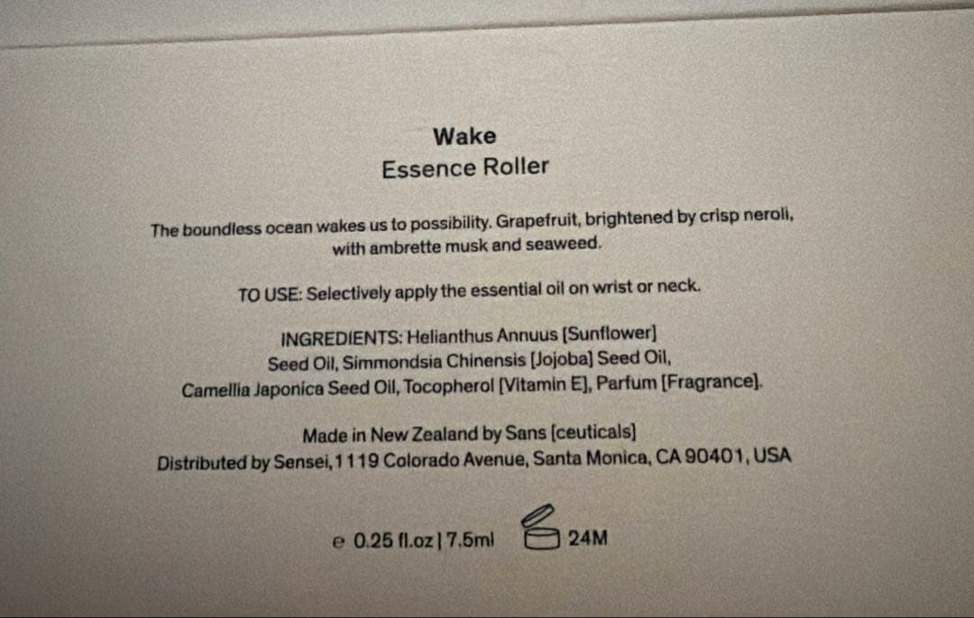 新品　Sensei Wake Essence Roller 香水　ロールオン