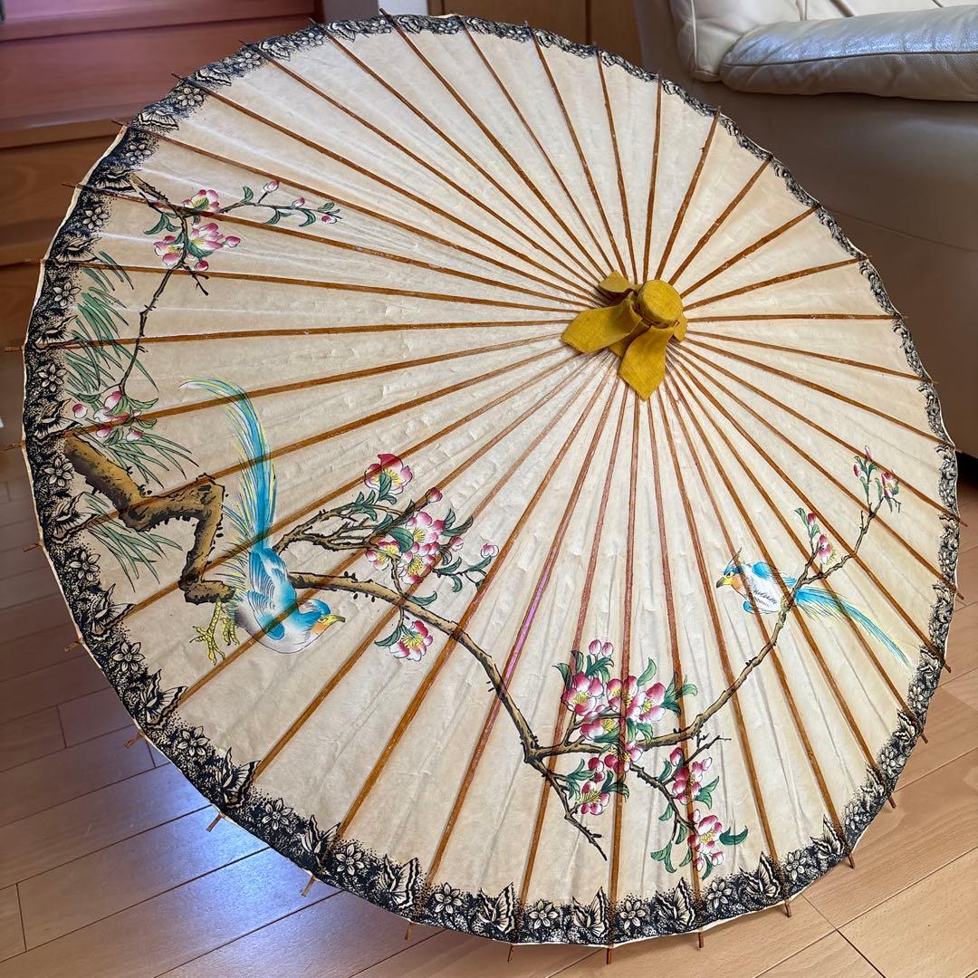 フランス　アンティーク　ヴィンテージ　傘　蛇目傘