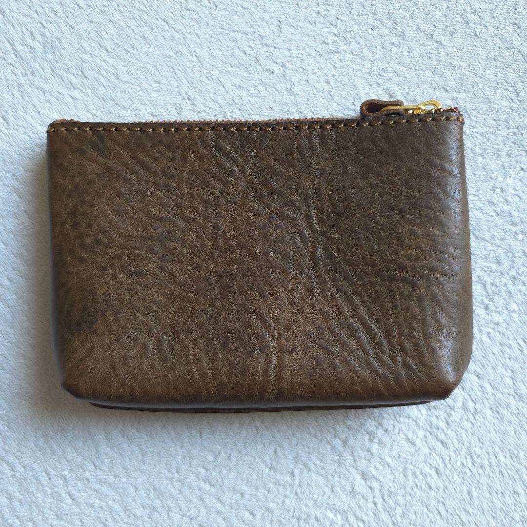 【新品・限定ローストグリーン】analogico 四角ポーチS 本革 アナロジコ