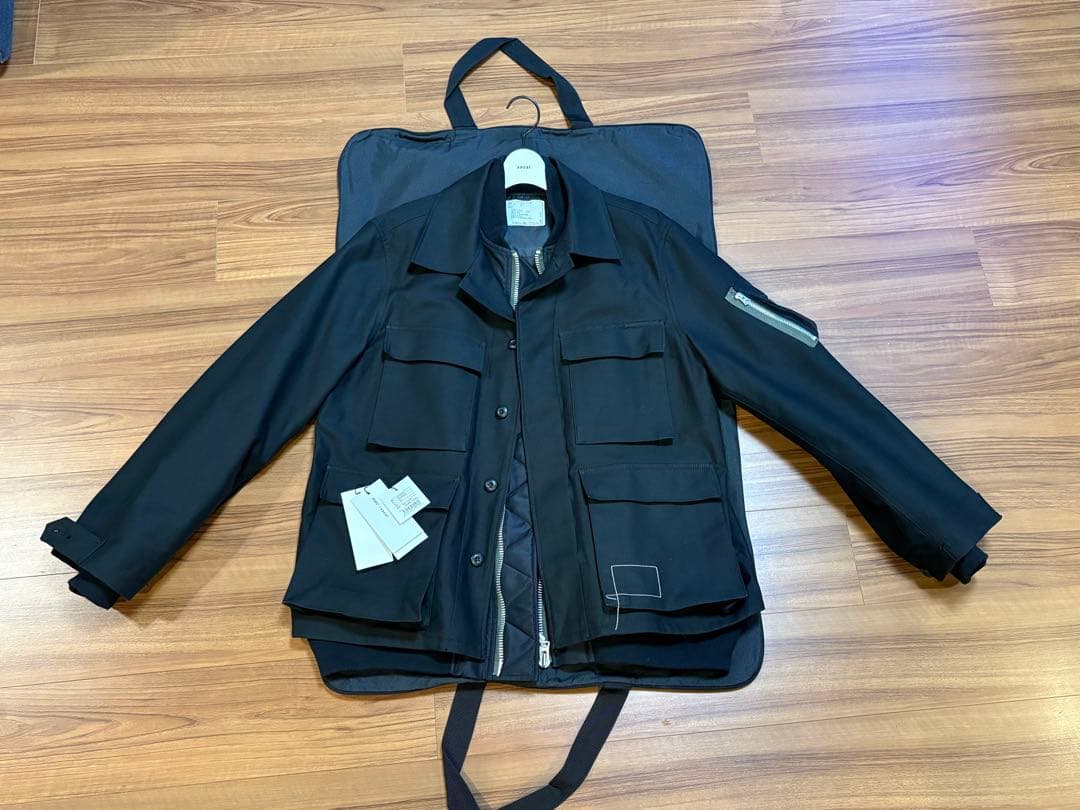 sacai WTAPS Cotton Back Satin Jacket 黒4