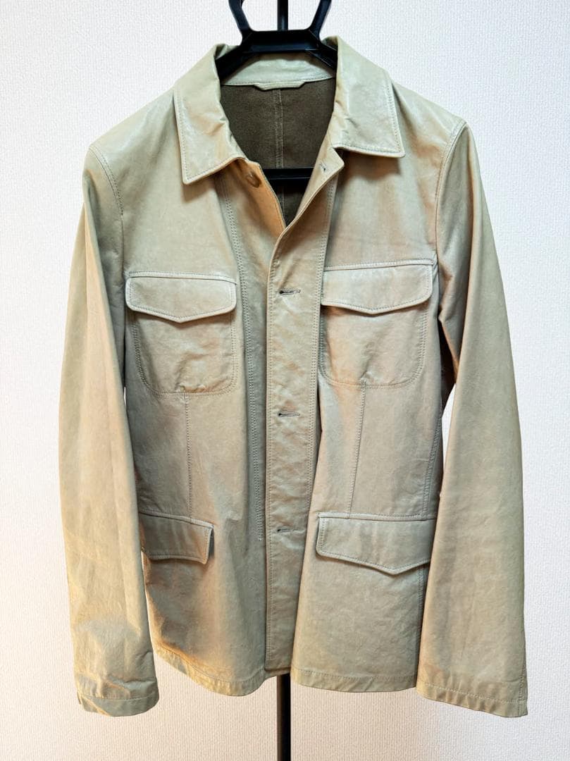 JIL SANDER ジルサンダー 本草木染め ベージュ系 レザージャケット