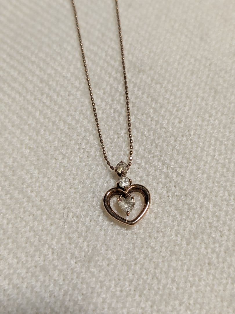 ​【4℃】K10ピンクゴールド ハートネックレス（正規刻印あり）