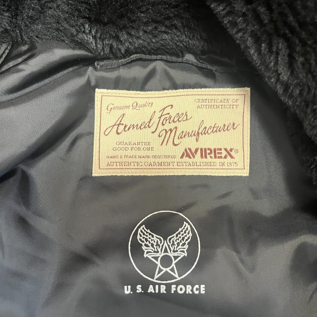 【極美品・2XL】AVIREX N-3B ブラック フライトジャケット