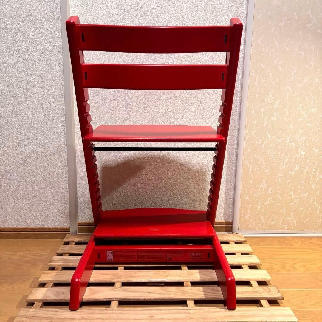 ストッケ トリップトラップ ベビーチェア レッド シリアル3 ハイチェア 椅子②
