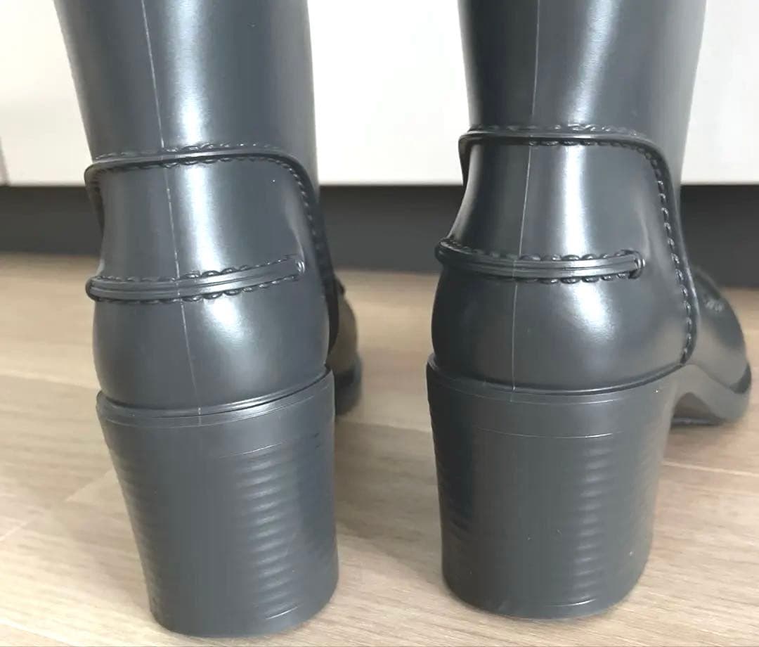 フェラガモガンチーニ レイン ブーツ ロング イタリア製　チャコールグレー