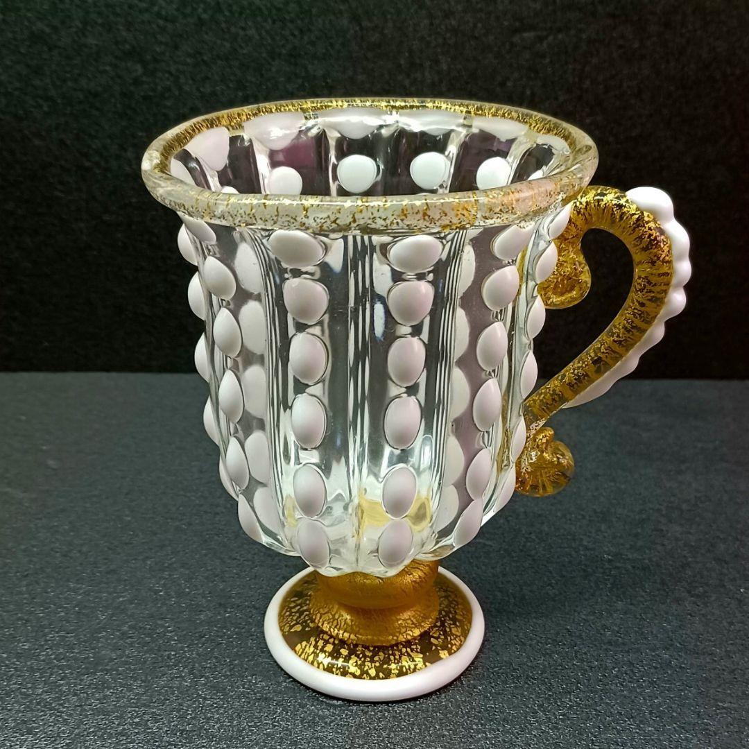 【工芸】★ 岩田久利 作 金彩 白玉 飾壺 ジョッキ グラス ★ マグカップ