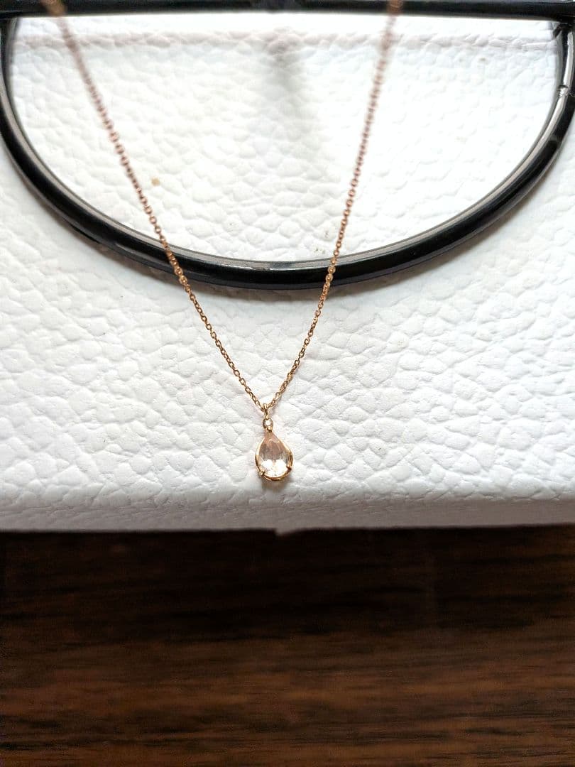 ふじ♪箱なし、4C ストーンネックレス✨️フェミニン好きな方に♪美品✨️