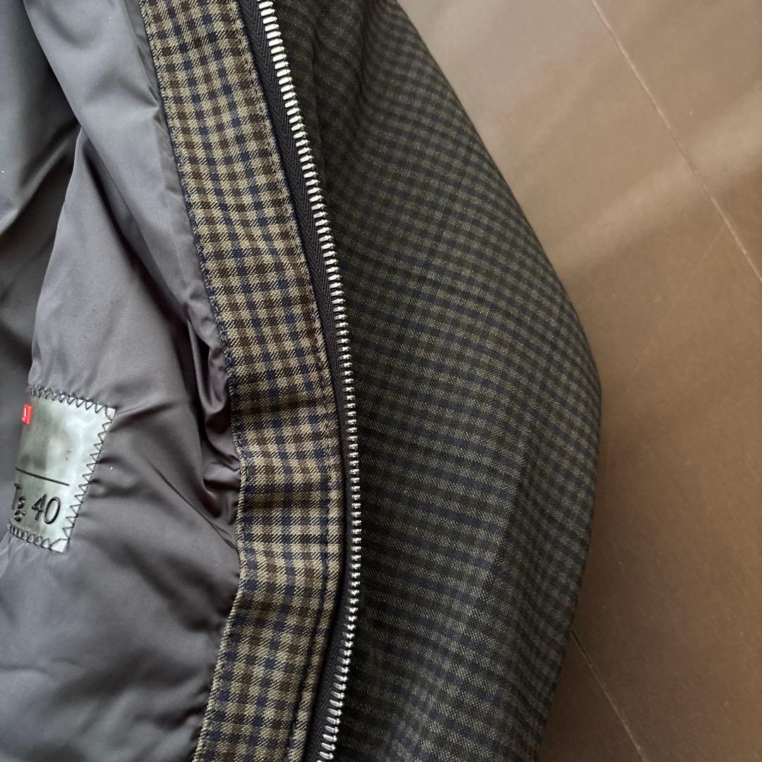 PRADA スポーツ　フード　チェック　ジャケット　ブルゾン　S 中綿