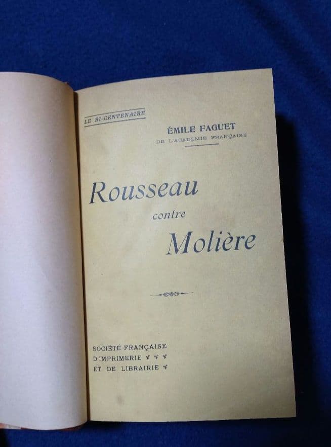 Emile　Faguet著　J.J.Rousseau研究書　全5巻　革装丁高級本