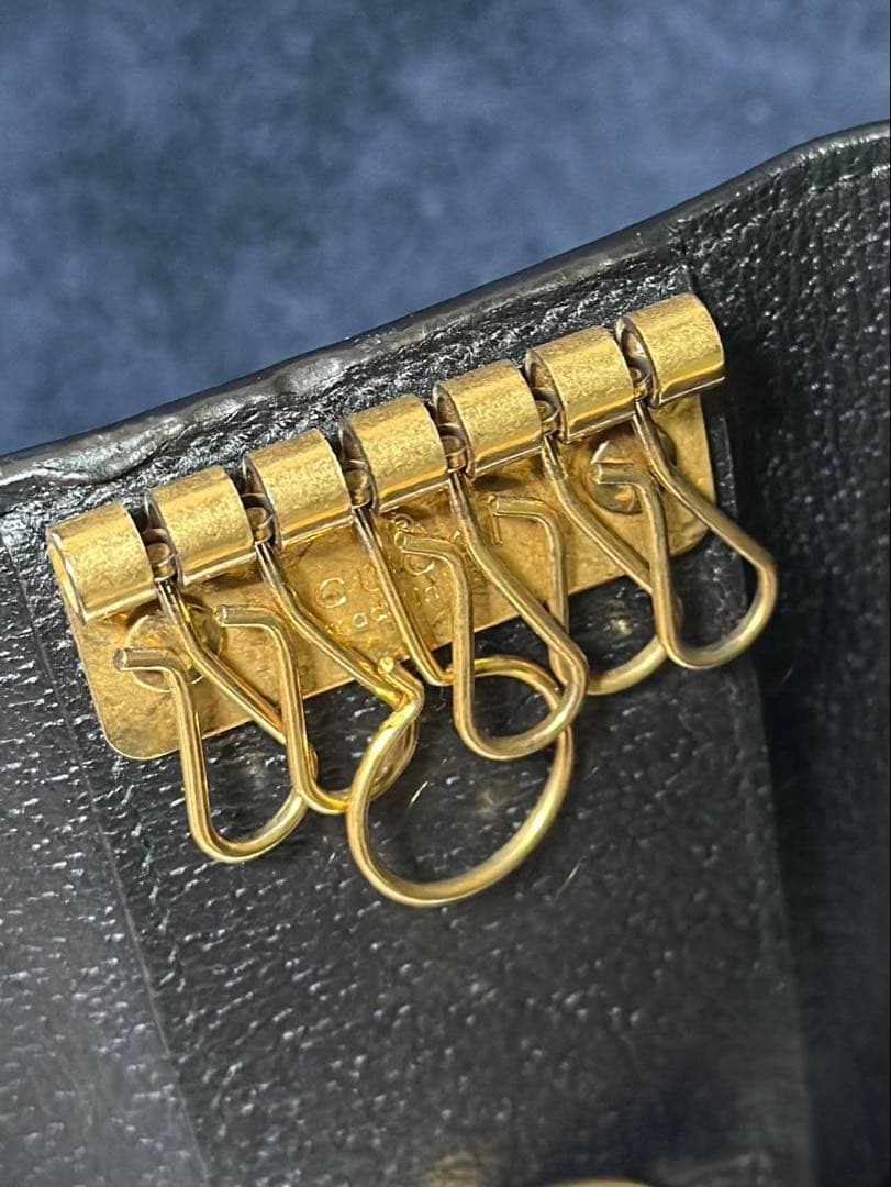 GUCCI キーケース 蜂 ビー 6連 スター レザー
