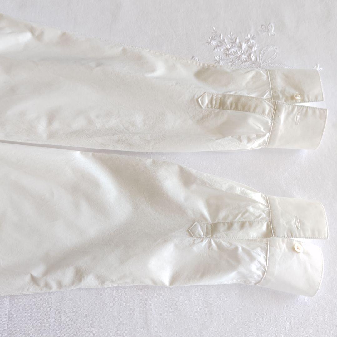 バスコ ハドゥ プルビオ 立襟 フリル ホワイト シャツ ブラウス インド製