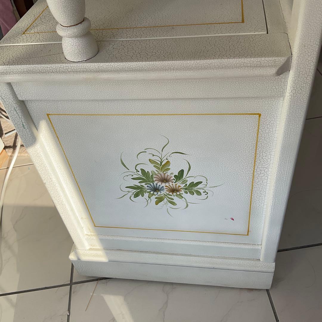 ロココ調　イタリア製　ハンドペイント　ベンチチェスト　姫家具