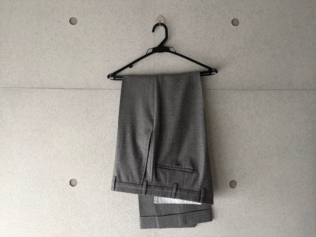 INCOTEX ワンプリーツスラックス チャコールグレー ウール秋冬 サイズ48