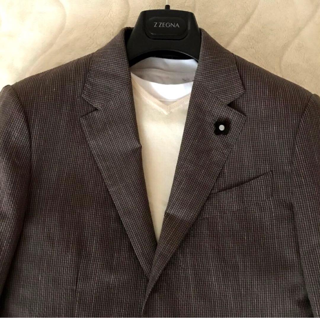 極美品　エルメネジルドゼニア　最上級トロフェオシアサッカージャケット　46