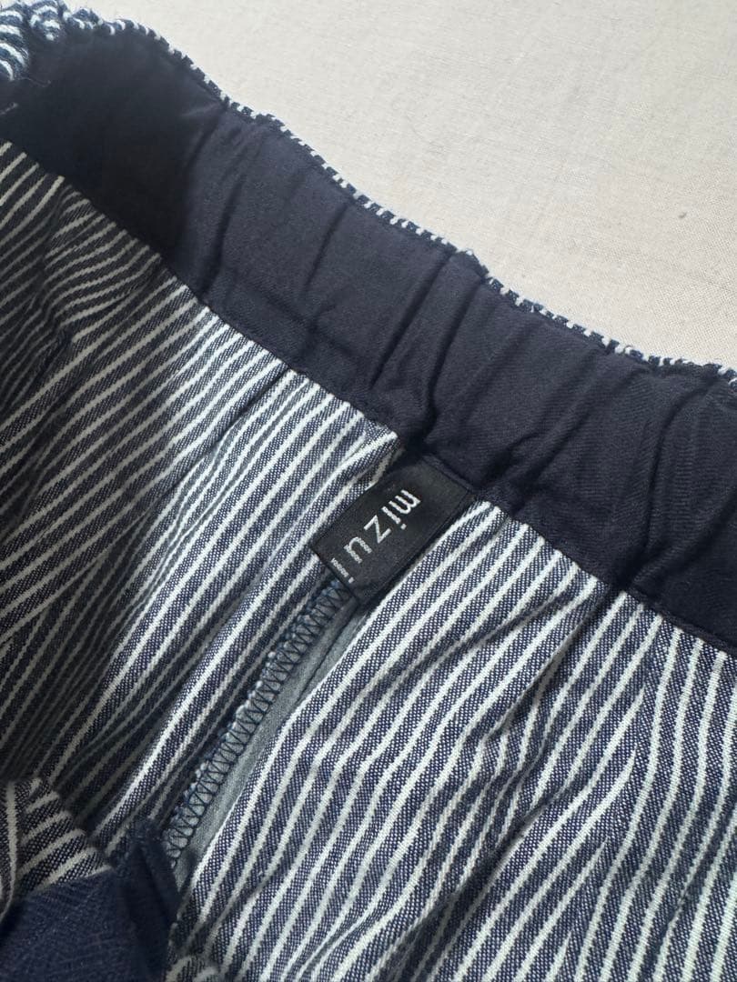 mizuiro ind ヒッコリーワイドテーパードパンツ