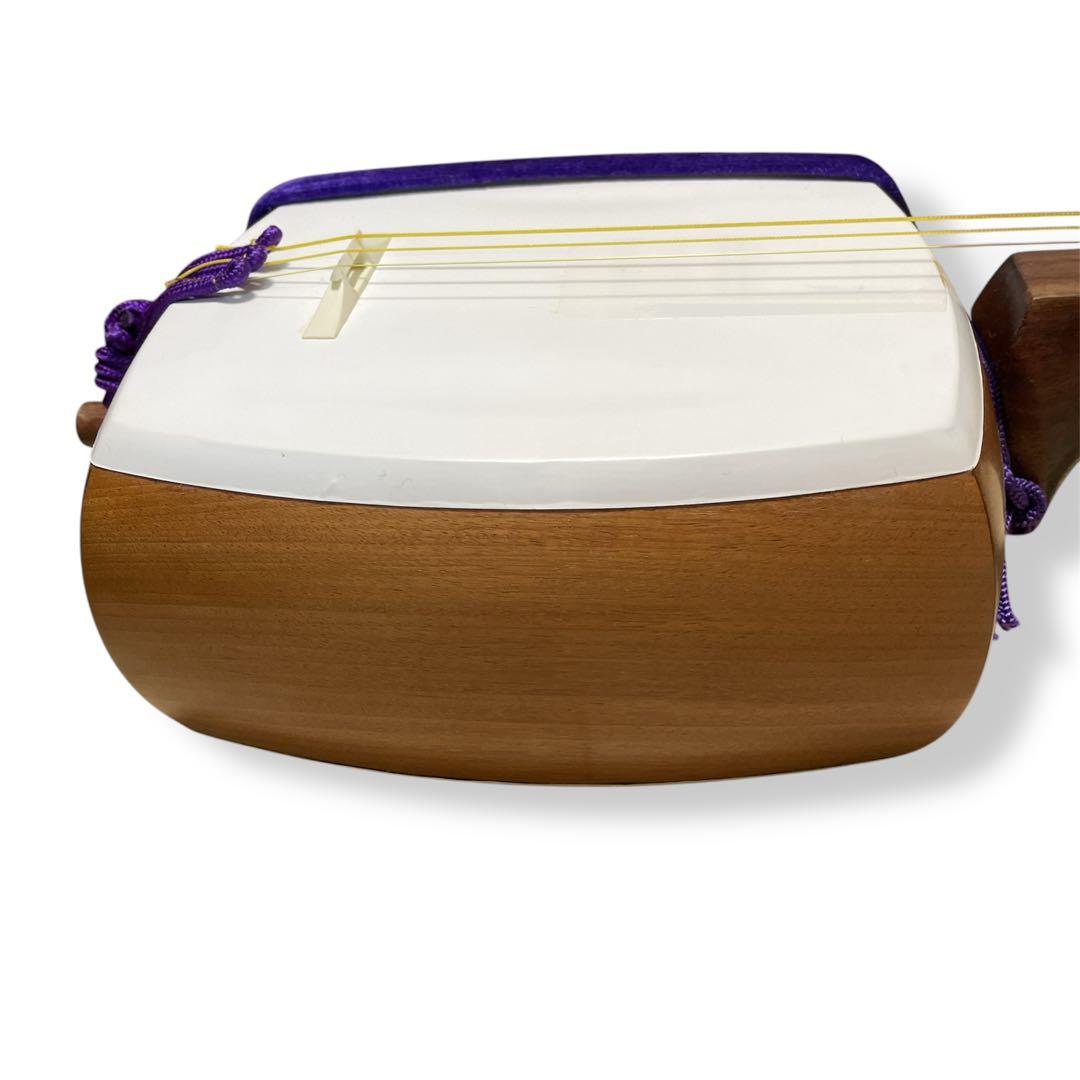 【美品✨】津軽三味線　太棹　人工皮　丸打胴　ソフトケース　撥