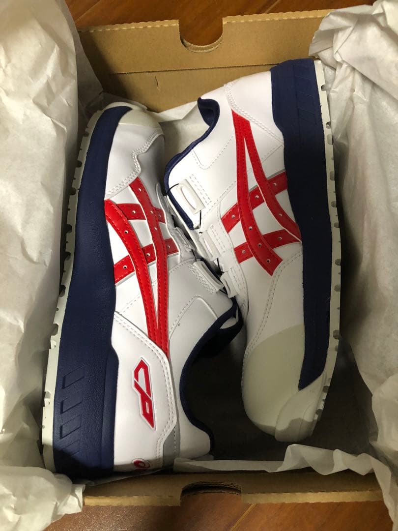 零*様 ASICS BOAシステム安全靴 ホワイト/レッド/ネイビー　【本日限定