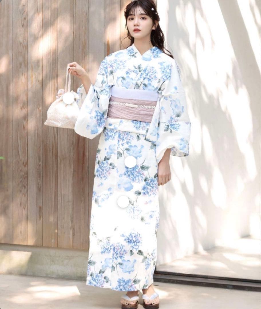 Dita 浴衣　湊色の水彩紫陽花