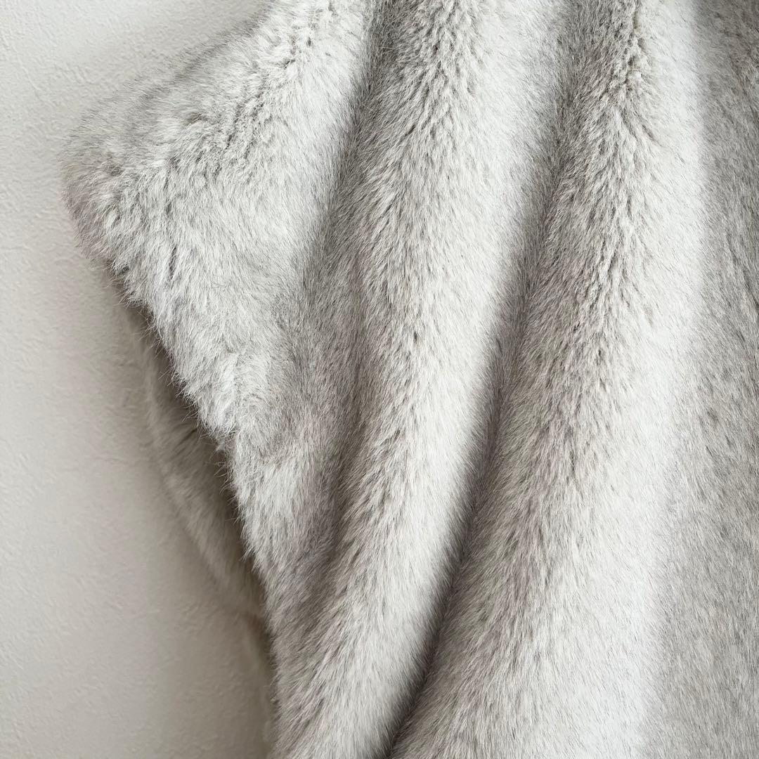 定価3.74万 カレンソロジー ミンクライクファーベスト ライトグレー 上質