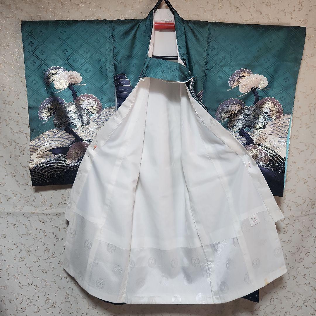 #3-028 正絹 男児 お宮参り きもの 保管品 ヤケあり