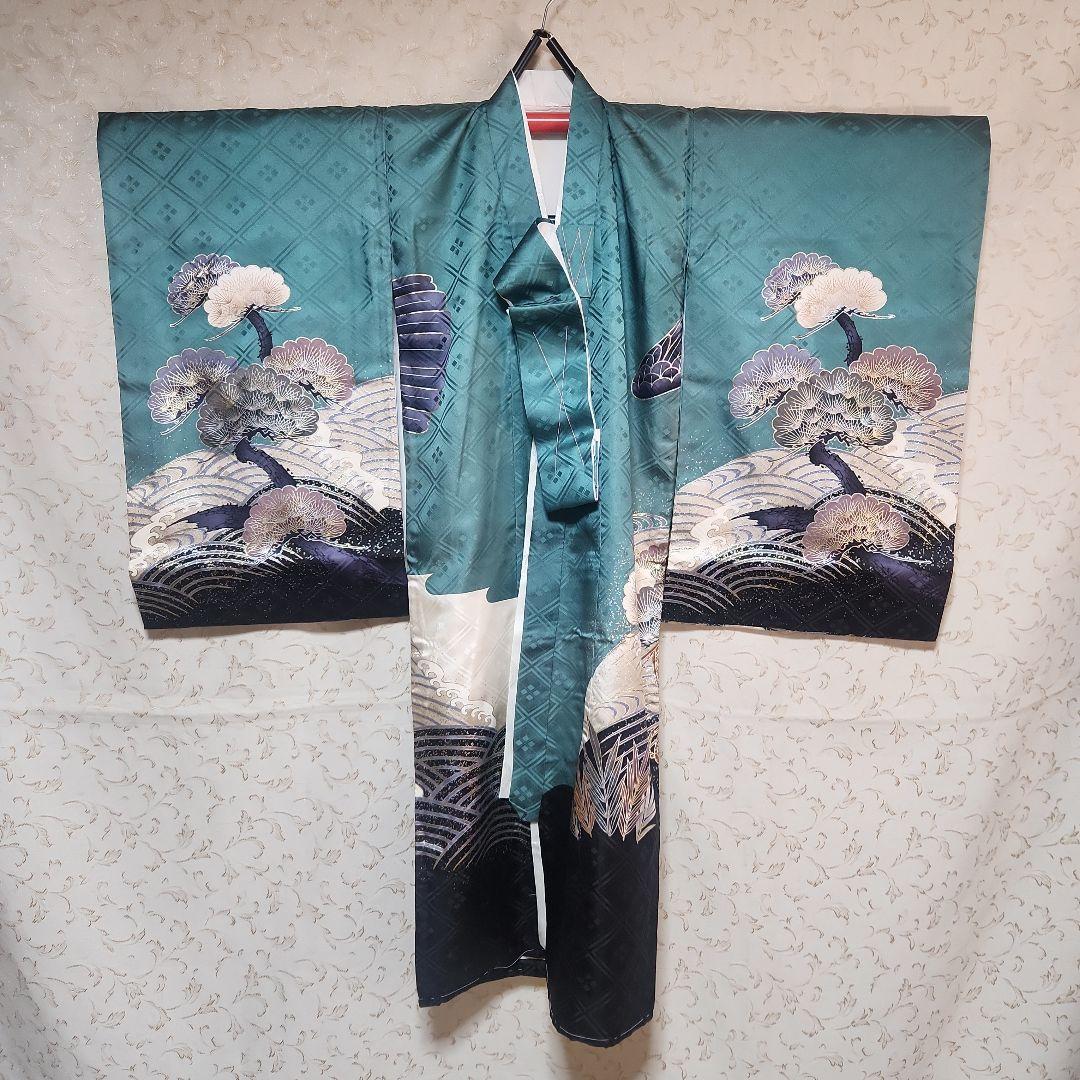 #3-028 正絹 男児 お宮参り きもの 保管品 ヤケあり