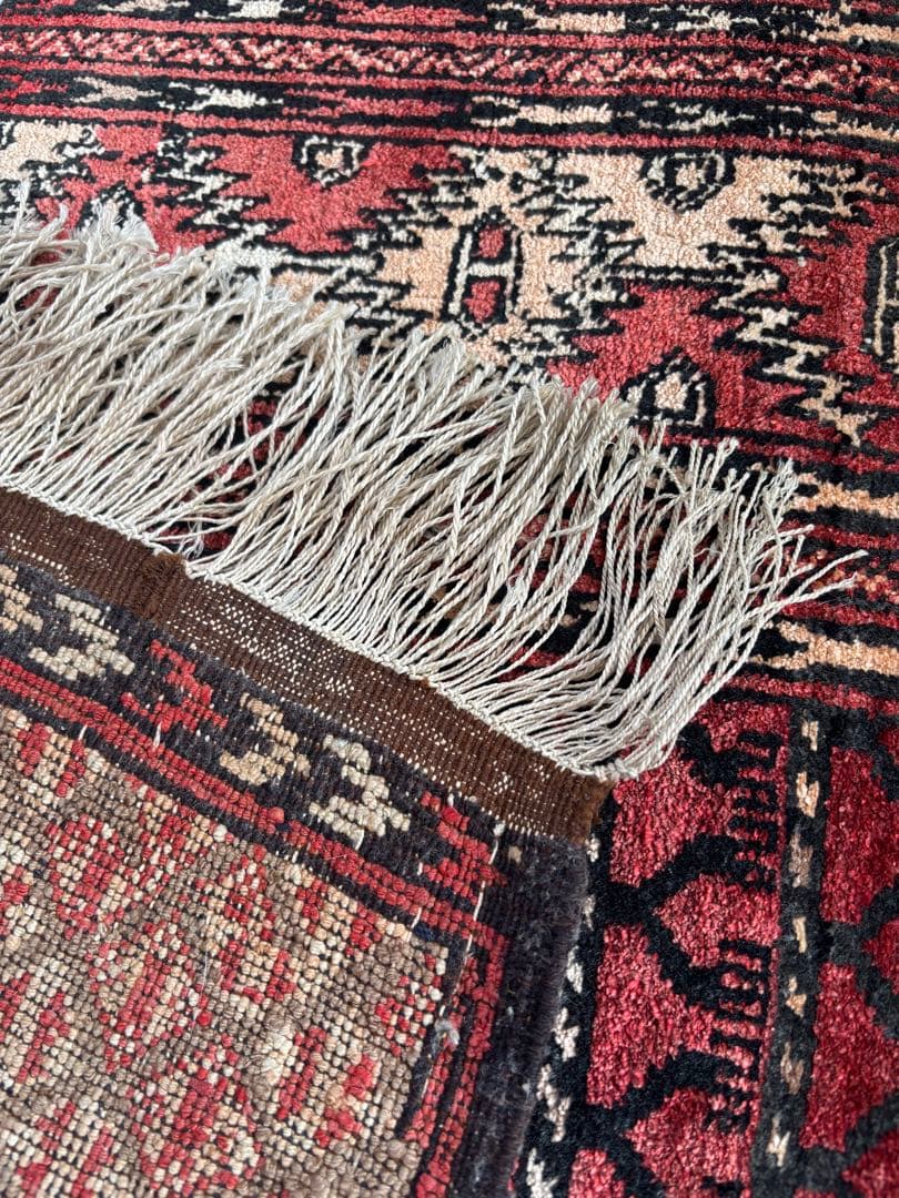 パキスタン絨毯　手織り　ペルシャ　トルクメン　アフガン　コットン　ヴィンテージ