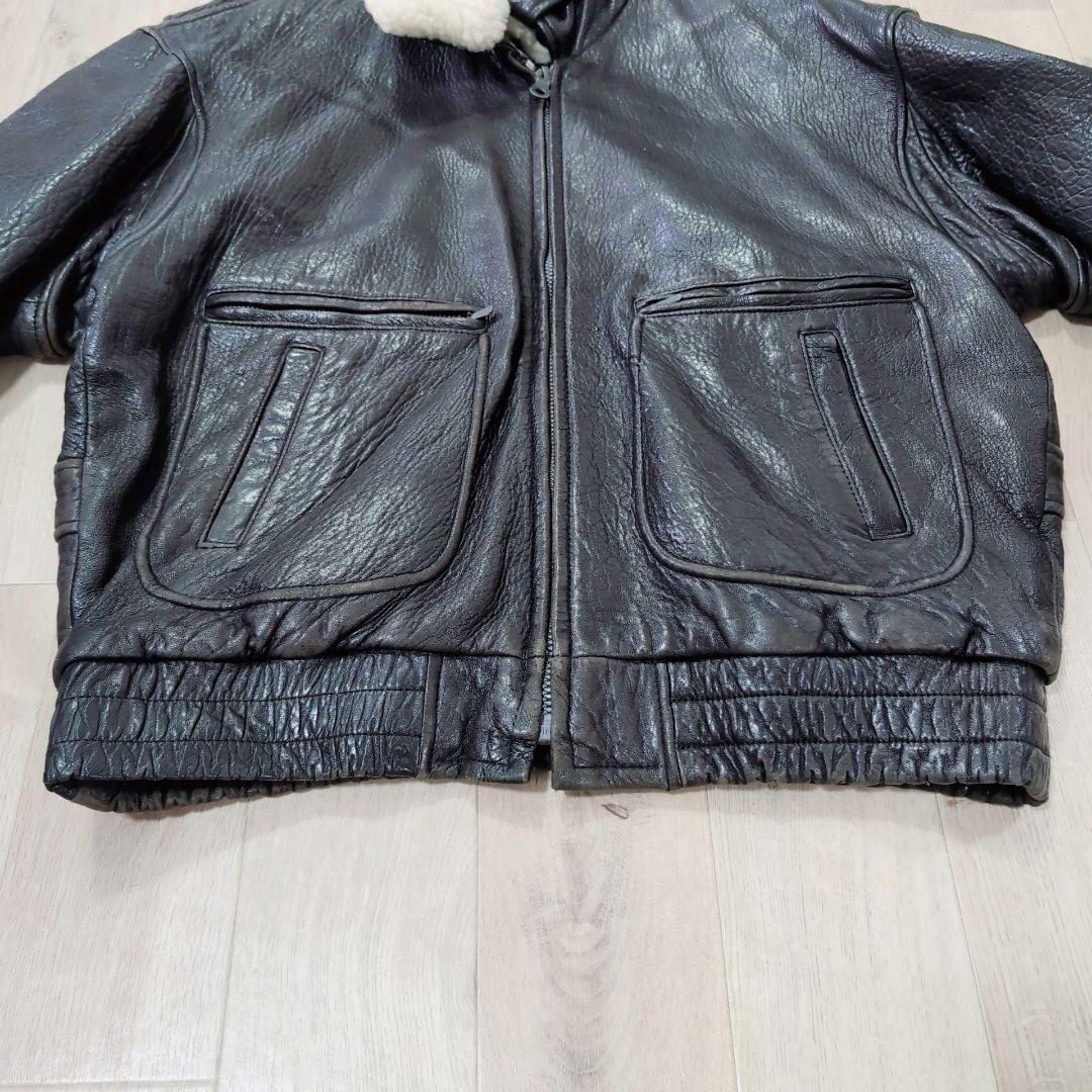 【本革】G-1 A-2 フライトジャケット 2way ボア XL　星条旗　濃茶