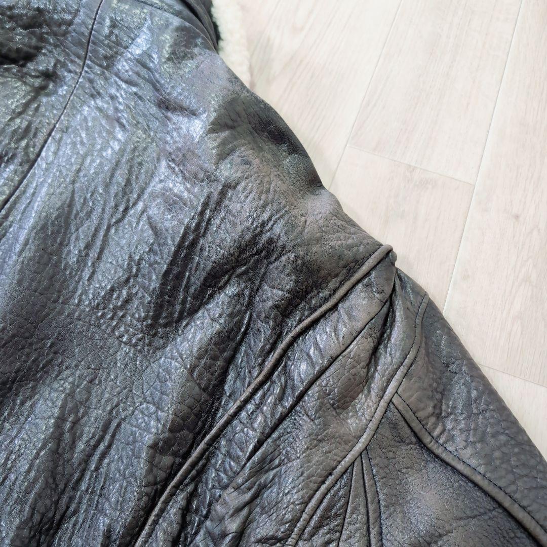 【本革】G-1 A-2 フライトジャケット 2way ボア XL　星条旗　濃茶