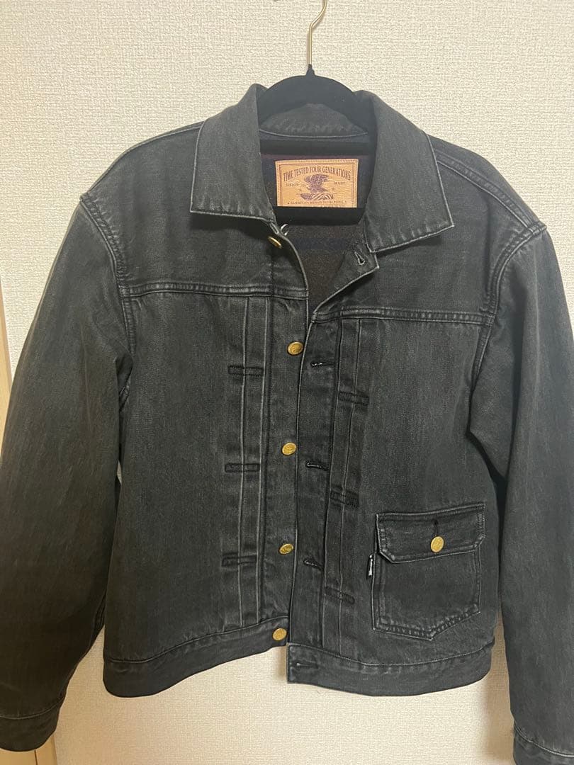 schott ブラックデニムジャケット