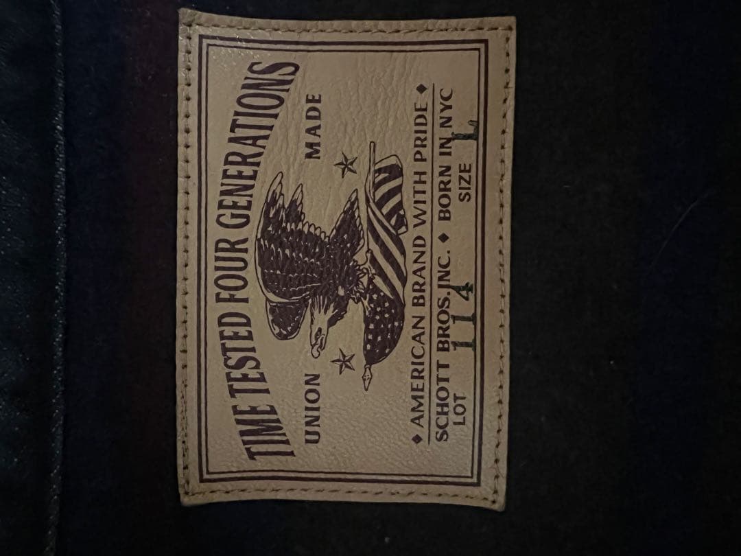 schott ブラックデニムジャケット