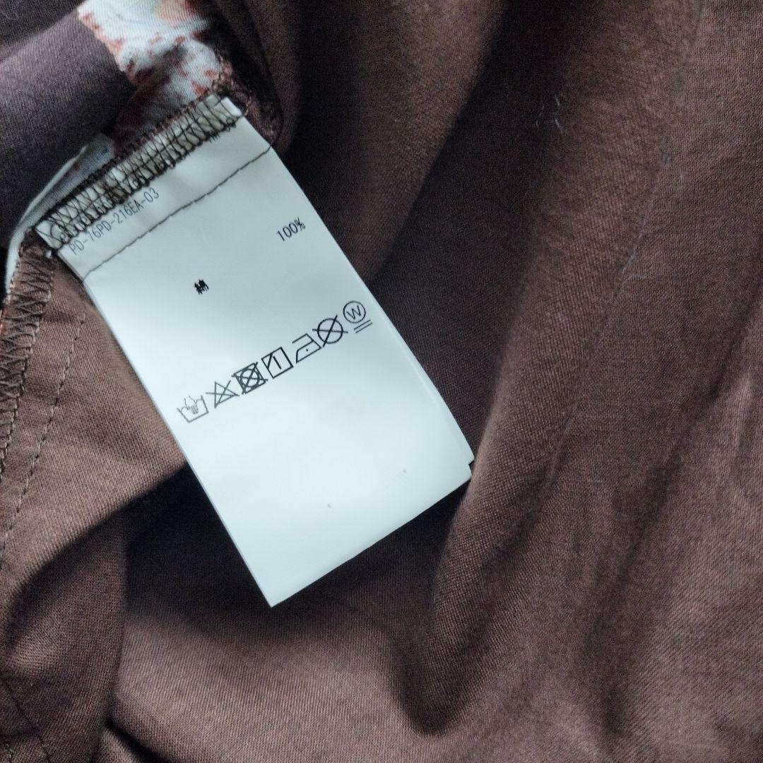 美品オータムチェリーとうさぎプリント×ローンチュニックブラウスブラウン 2021