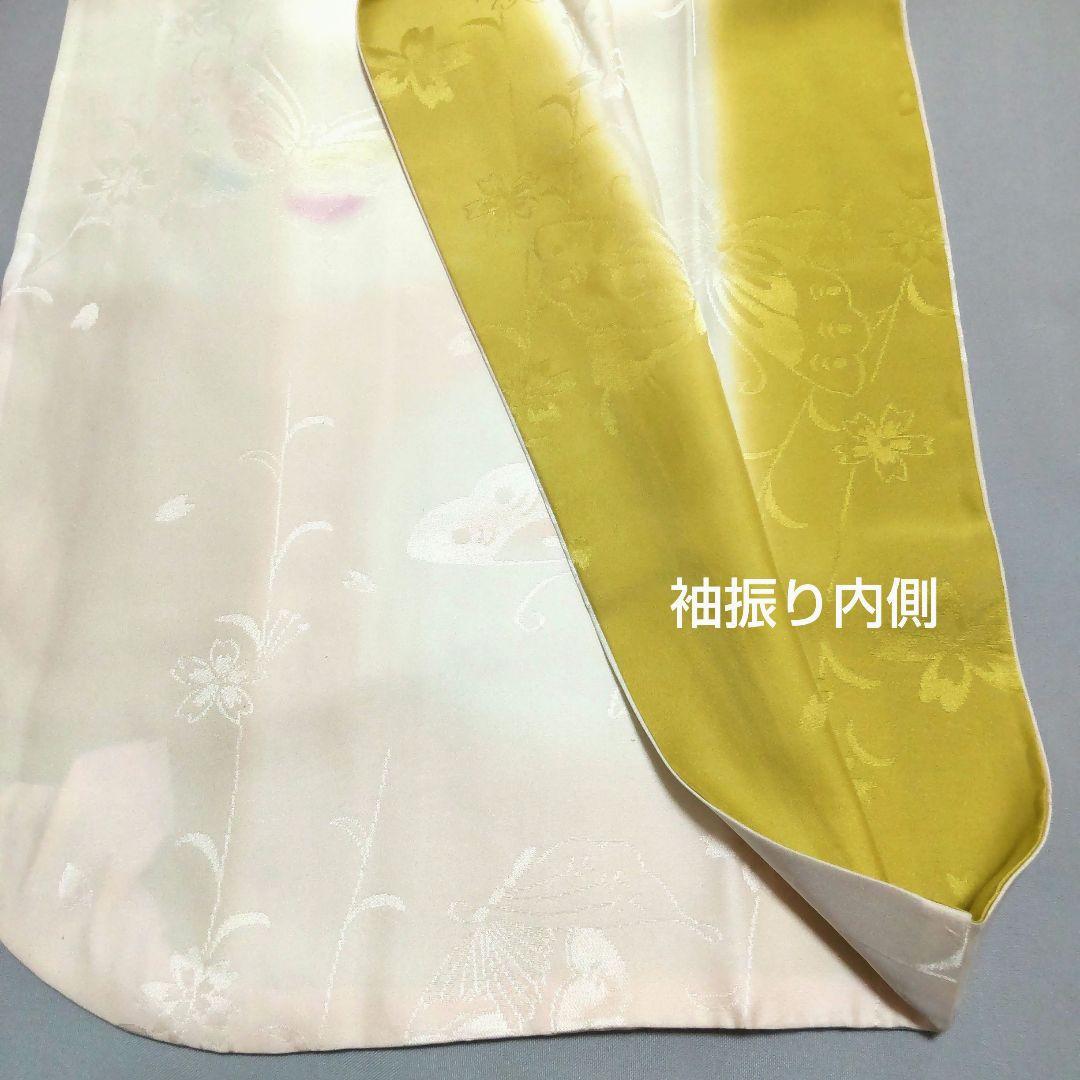 3113 高級正絹振袖長襦袢 袷 半襟付き 美品