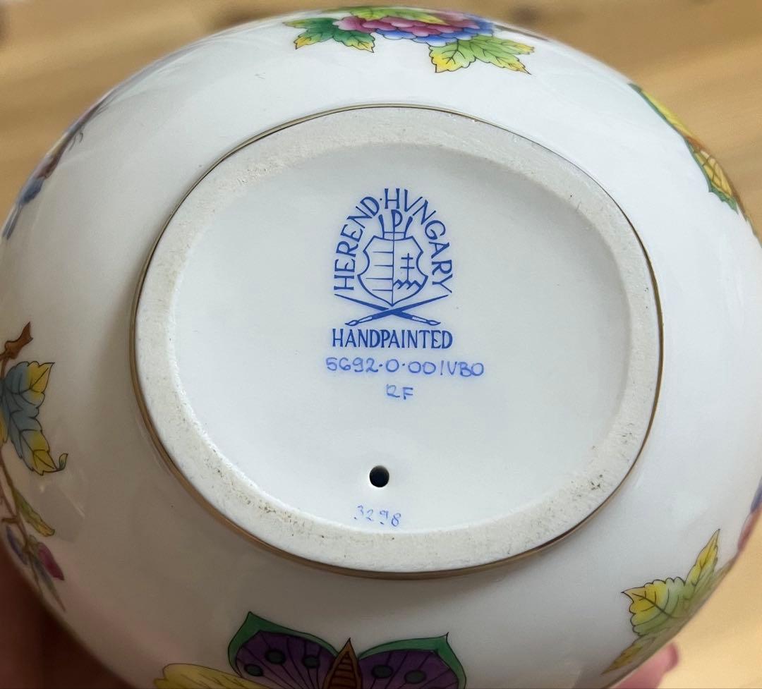 ヘレンド 陶器 ダルマ 縁起 ヴィクトリアブーケ 台座 ケース付